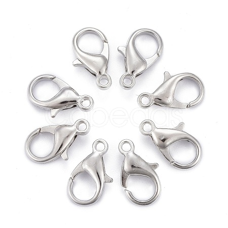 Platinum Plated Alloy Lobster Claw Clasps X-E105-NF-1