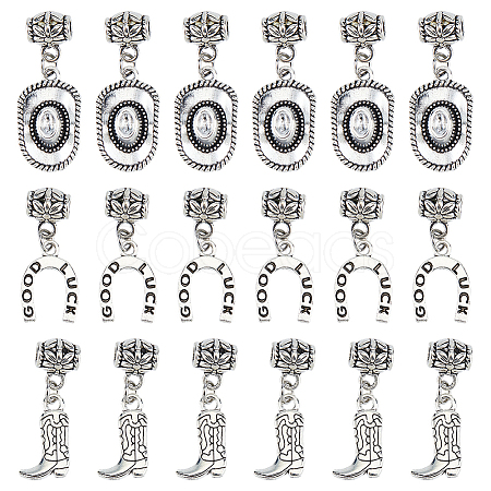18Pcs 3 Styles Alloy European Dangle Charms PALLOY-FH00197-1