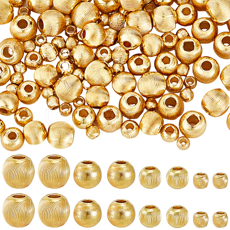 120Pcs 4 Style Brass Beads KK-BBC0012-36-1
