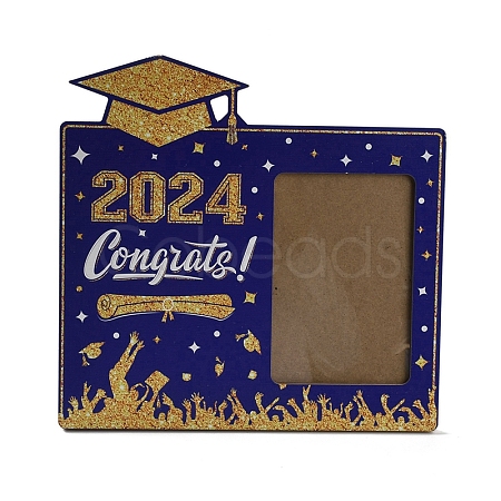 Graduate Theme Wood with Acrylic Rectangle Picture Frame AJEW-D069-01A-1