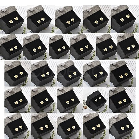 Rack Plating Brass Micro Pave Clear Cubic Zirconia Stud Earrings EJEW-K299-01G-1