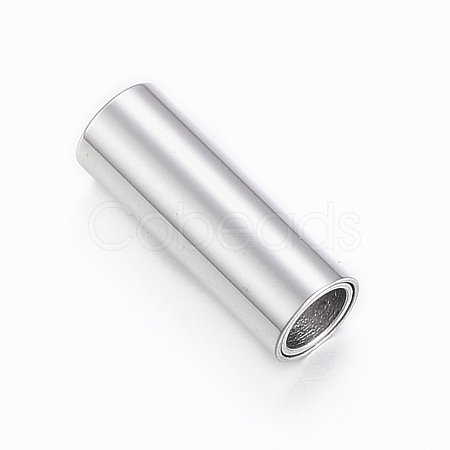 Tarnish Resistant Smooth 304 Stainless Steel Magnetic Clasps with Glue-in Ends STAS-H402-21P-4mm-1