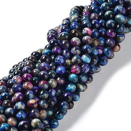 Natural Rainbow Tiger Eye Beads Strands G-NH0002-A01-B01-1