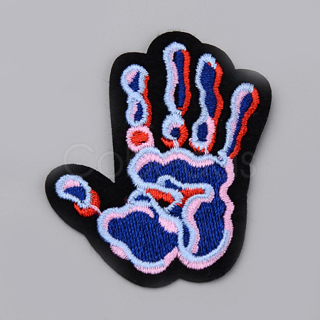 Computerized Embroidery Cloth Iron On/Sew On Patches AJEW-S067-023-1