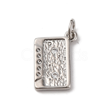 Brass Micro Pave Cubic Zirconia Pendants KK-P308-34P-1