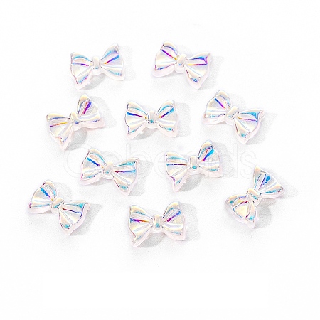 Electroplated Bowknot Resin Cabochons MRMJ-R128-16F-1