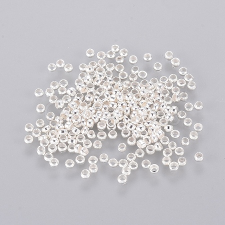 Brass Crimp Beads X-KK-L020-S-1