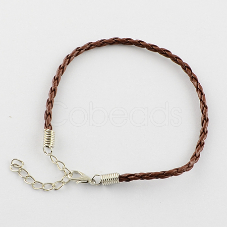 Trendy Braided Imitation Leather Bracelet Making BJEW-S076-016-1