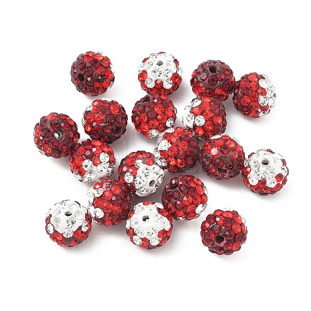 Handmade Polymer Clay Rhinestone Beads RB-CBAFAF8-01H-1