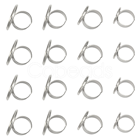 16Pcs 4 Size Adjustable Brass Finger Rings Components KK-CA0002-22S-1
