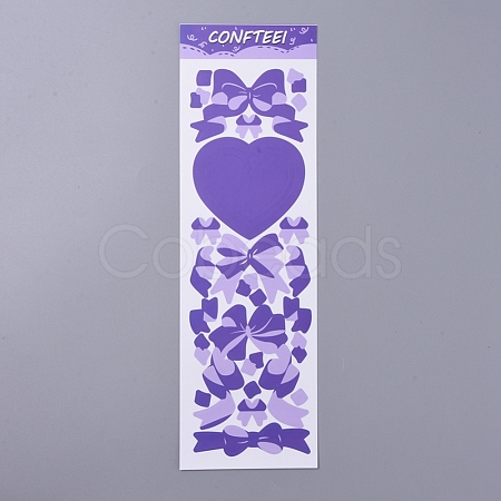 Bowknot & Heart Pattern Decorative Stickers Sheets DIY-L037-G05-1