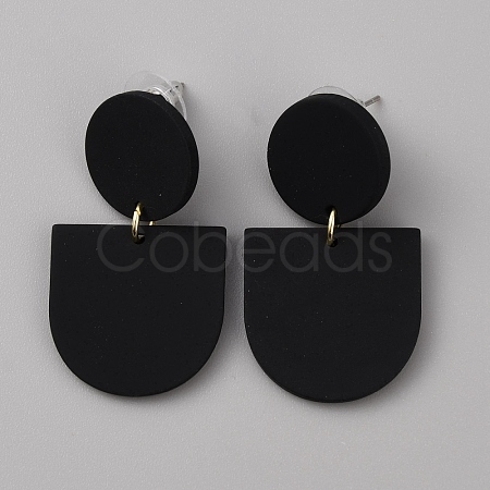 Acrylic Geometric Dangle Stud Earrings EJEW-WH0013-65A-1