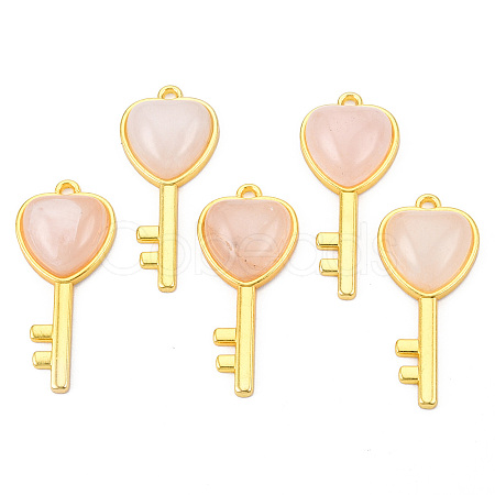 Natural Rose Quartz Pendants G-N326-158-17-1
