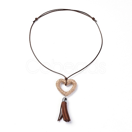 Korean Waxed Polyester Cord Pendants Necklaces NJEW-JN02328-03-1