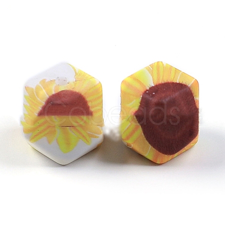 Printed Silicone Focal Beads SIL-WH0021-07J-1