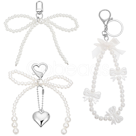 3Pcs 3 Styles Alloy with Plastic and  Polyester Pendant Decorations HJEW-BBC0001-07-1