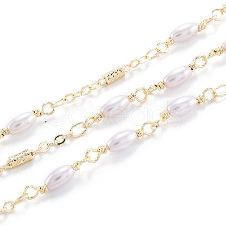 Handmade CCB Plastic Imitation Pearl Beaded Chains CHC-M021-29LG-1