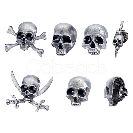 6Pcs 6 Styles Alloy Lapel Pin Backs for Backpack Clothes JEWB-UN0002-70-1