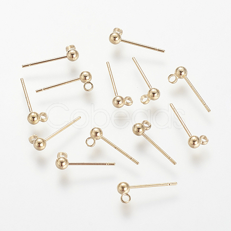 Brass Stud Earring Findings X-KK-T014-66G-1