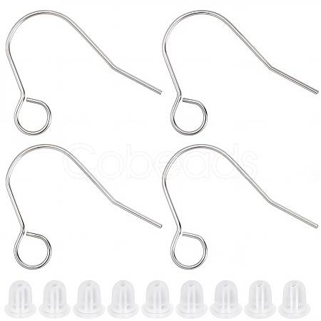 100Pcs 304 Stainless Steel Earring Hooks STAS-BBC0008-78C-1