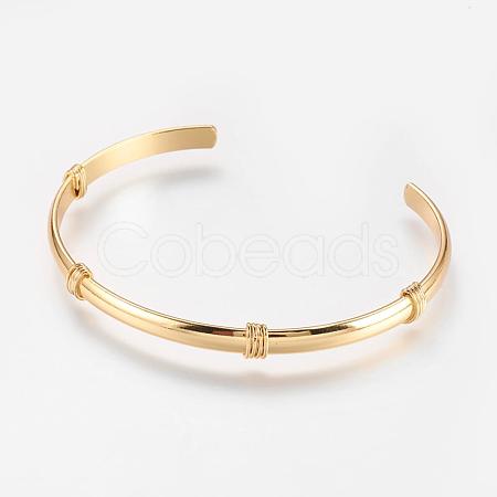 Brass Cuff Bangles BJEW-K153-02E-1