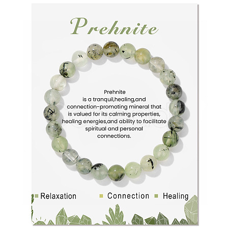 Synthetic Prehnite Beaded Stretch Bracelets PW-WG7FE75-12-1-1