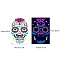 Heat Tranfer Luminous Printing Body Art Face Tattoo Sticker, Skull, for Halloween, Colorful, 21x14.5cm