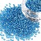 12/0 Grade A Round Glass Seed Beads, Silver Lined, Deep Sky Blue, 12/0, 2x1.5mm, Hole: 0.3mm, about 30000pcs/bag