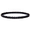 4mm Round Natural Dyed & Heated Black Agate Beads Bracelet for Men, European and American Retro Simple Versatile Stretch Bracelets, 7-1/2 inch(19cm)