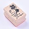 Wooden Stamps, Rectangle with Clover, BurlyWood, 40x27x25mm