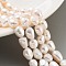 Natural Cultured Freshwater Pearl Beads Strands, Two Sides Polished, Grade 3A+, White, 6~7mm, Hole: 0.6mm, about 23pcs/strand, 6.69''(17cm)