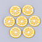 PVC Plastic Cabochons, Lemon, Orange, 25x2mm