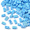 2-Hole Opaque Glass Seed Beads, AB Colours, Rectangle, Deep Sky Blue, 4.5~5.5x2~2.5x2mm, Hole: 0.5~0.8mm