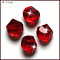 K9 Glass, Imitation Austrian Crystal Beads, Grade AAA, Faceted, Polygon, Dark Red, 8mm, Hole: 0.9~1mm