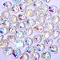 50Pcs Teardrop Transparent Glass Charms, Faceted, Clear AB, 10x8mm