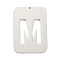 Non-Tarnish 304 Stainless Steel Pendants, Rectangle with Alphabet, Hollow, Letter.M, 32x22x1mm, Hole: 1.5mm