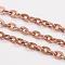 Iron Cable Chains, Unwelded, with Spool, Flat Oval, Cadmium Free & Nickel Free & Lead Free, Red Copper, 4x2.7x0.7mm, about 328.08 Feet(100m)/roll