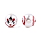 Halloween Opaque ABS Plastic Imitation Pearl Enamel Beads, Round with Ghost, Red, 11.5~12mm, Hole: 2mm