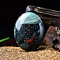 Natural African Bloodstone Oval Palm Stone Massager, Worry Stone for Anxiety Therapy, 45x35x15mm