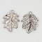 Tibetan Style Alloy Pendants, Leaf, Cadmium Free & Nickel Free & Lead Free, Antique Silver, 45.5x35.5x4.5mm, Hole: 4mm