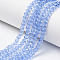 Glass Beads Strands, Faceted, Rondelle, Light Sky Blue, 3.5~3.8x3mm, Hole: 0.4mm, about 113~115pcs/strand, 32~33cm