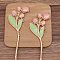 Ancient Style Alloy with Enamel Hair Stick Findings, for DIY Jewelry Accessories, Flower, Pink, 175x49mm, 10pcs/set