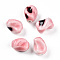 Handmade Porcelain Beads, Fancy Antique Glazed Porcelain, Nuggets, Pink, 20~21x16~17x14~15mm, Hole: 2.5~3.5mm