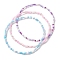 3Pcs 3 Style Glass Seed Beaded Anklets Set, Mixed Color, Inner Diameter: 2-5/8 inch(6.8cm), 1Pc/color