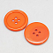 Resin Buttons, Dyed, Flat Round, Dark Orange, 30x3mm, Hole: 3mm, 98pcs/bag