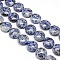 Natural Flat Round Blue Spot Jasper Beads Strands, 20x7~9mm, Hole: 1mm, about 20pcs/strand, 15.74 inch