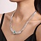 304 Stainless Steel Chunky Necklaces, with Synthetic Malachite, Stainless Steel Color, 19.17 inch(48.7cm)