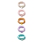 3Pcs 3 Style Natural Gemstone & Acrylic Word Love Beaded Stretch Bracelets Set with Alloy Enamel Heart Charms, Polymer Clay Heishi Surfer Preppy Bracelets for Women, Inner Diameter: 2-1/8~2-1/4 inch(5.3~5.7cm), 1Pc/style