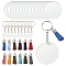 DIY Blank Keychian Making Kit, Including Acrylic Disc Big Pendants, Faux Suede Tassel Pendant Decorations, Iron Split Key Rings, Mixed Color, 100Pcs/bag