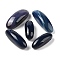 Natural Agate(Dyed & Heated) Beads, Oval, Top Drilled, Prussian Blue, 24.5~42x10.5~14.5x8.5~13.5mm, Hole: 2mm